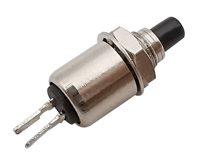 Push Button Switch Mini N.O. Spst Black Pip, Solder M5 Ds 402 Black