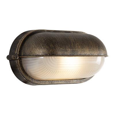 ***Oval Small Eyelid Bulkhead 210mm Black/Gold - Livestainable.co.za