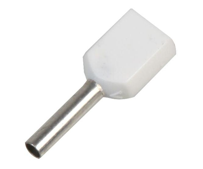 Boot Lace Ferrule Twin Entry White 0.5mm Te0508 Wt