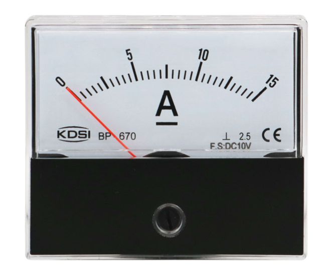 Ampmeter Analog 15 A Dc 70x60 Bp 670
