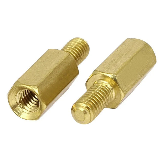 Brass Spacer Mal Fem M3x10x6mm Debulk V6256 B