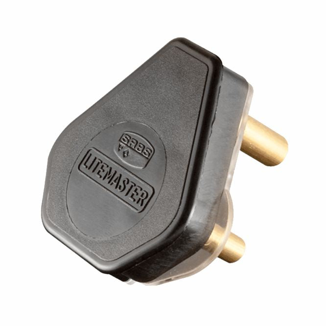 16 A 3 Pin Plugtop Black Plastic Top Screw C1050 P Black