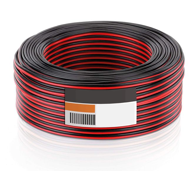 Twin Flex Csa=0.5mm Od=2mm Bk/Rd 100m/Roll Hk40023 Br