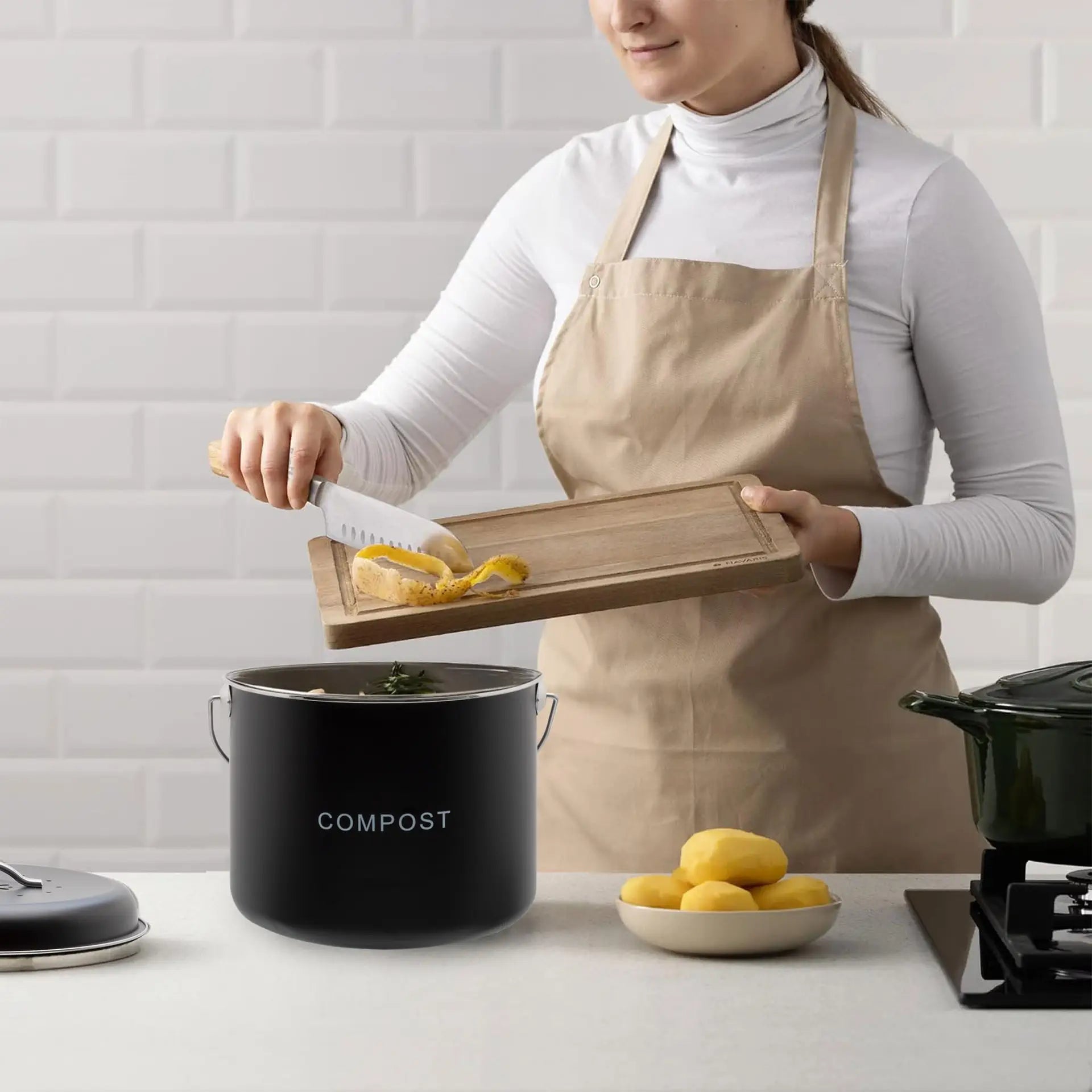 Kitchen Compost Bin / 6L / Liquorice