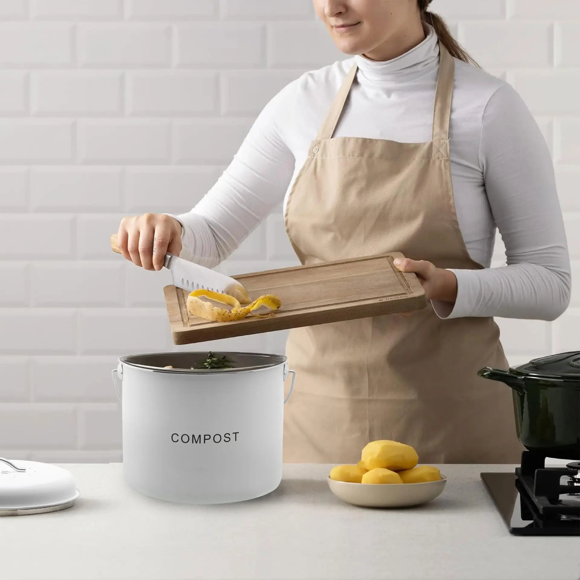 Kitchen Compost Bin / 6L / Mushroom