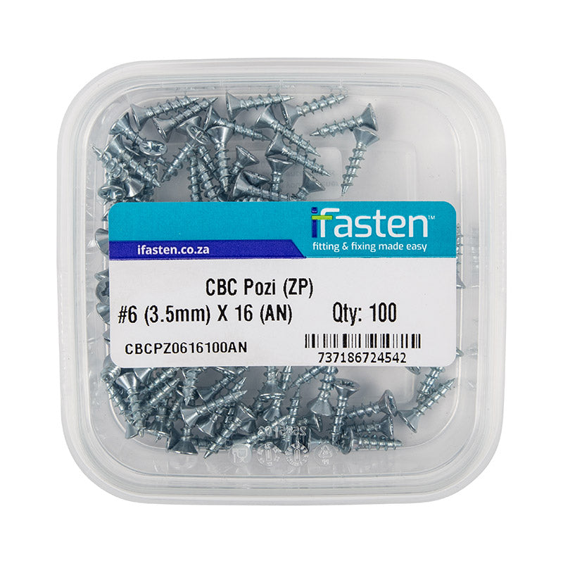 Ifasten Cbc Pozi No6 Zp 3.5 Mmx16 Mm 100 Pt