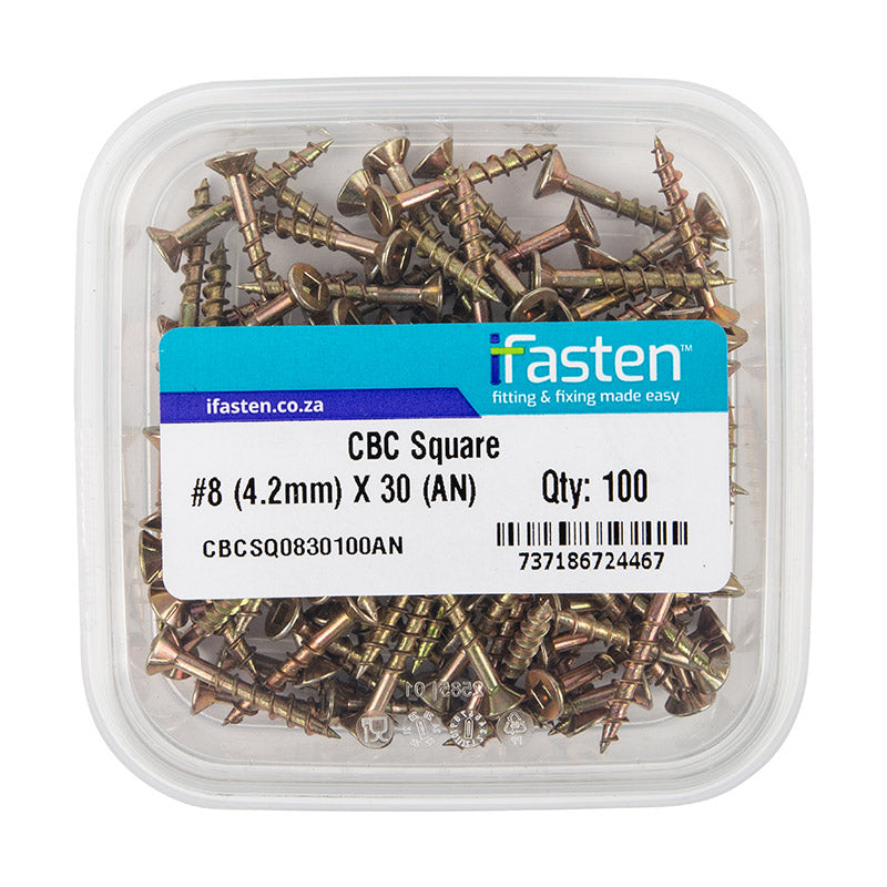 Ifasten Cbc Square No8 4.2 Mmx30 Mm 100 Pt