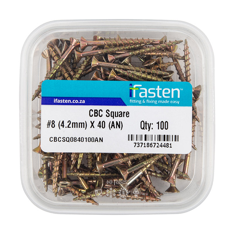 Ifasten Cbc Square No8 4.2 Mmx40 Mm 100 Pt