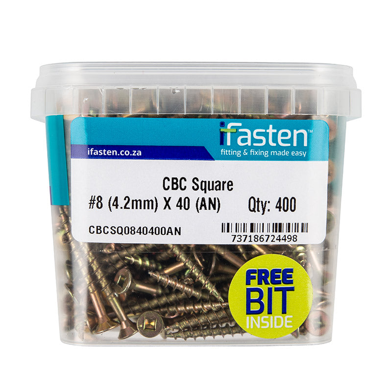Ifasten Cbc Square No8 4.2 Mmx40 Mm 400 Pt + Bit