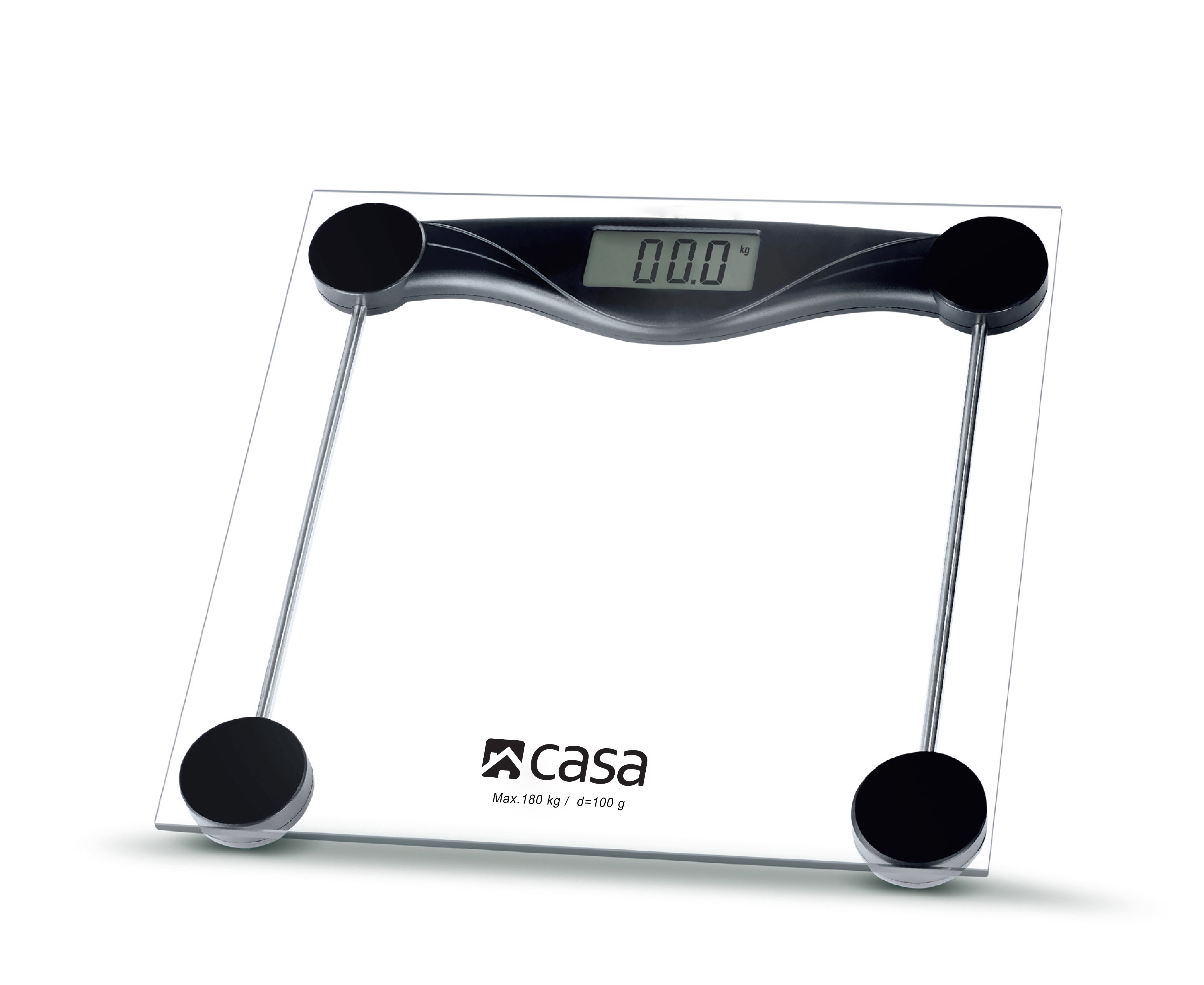 Electronic Bathroom Glass Scale Black/Clear