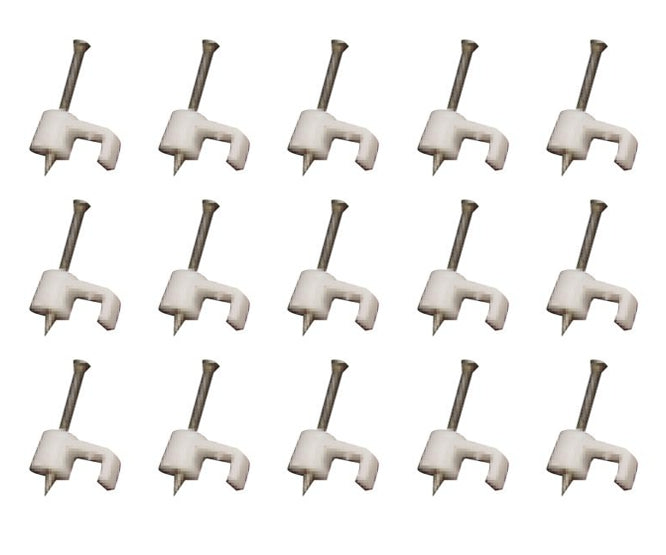 Flat Nail In Saddle 7mm White 100/Bag Cc F7 White