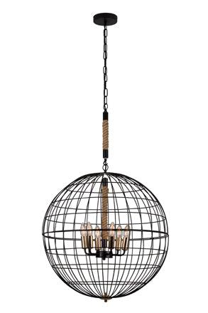 Sparta 6 Lt Chandelier Black - Livestainable.co.za