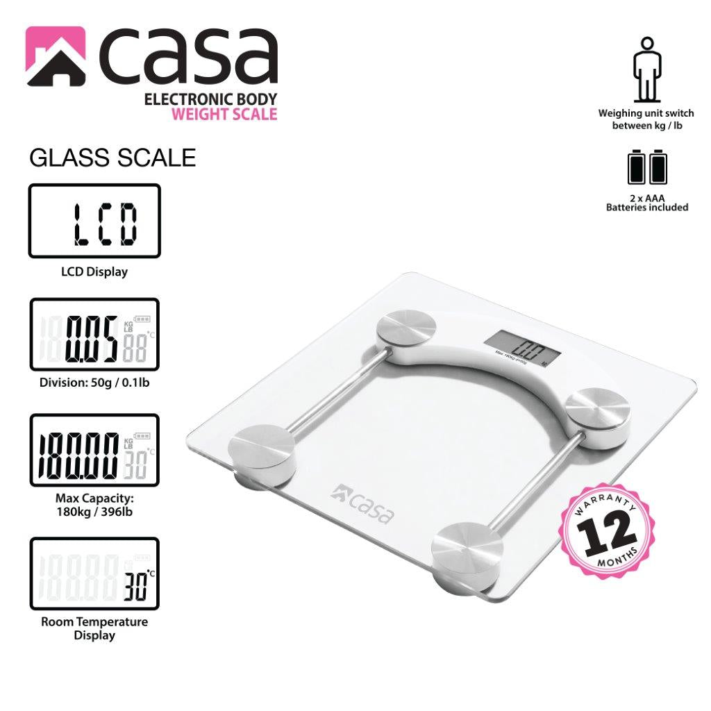 Electronic Bathroom Glass Scale Clear Square Rounded Corners