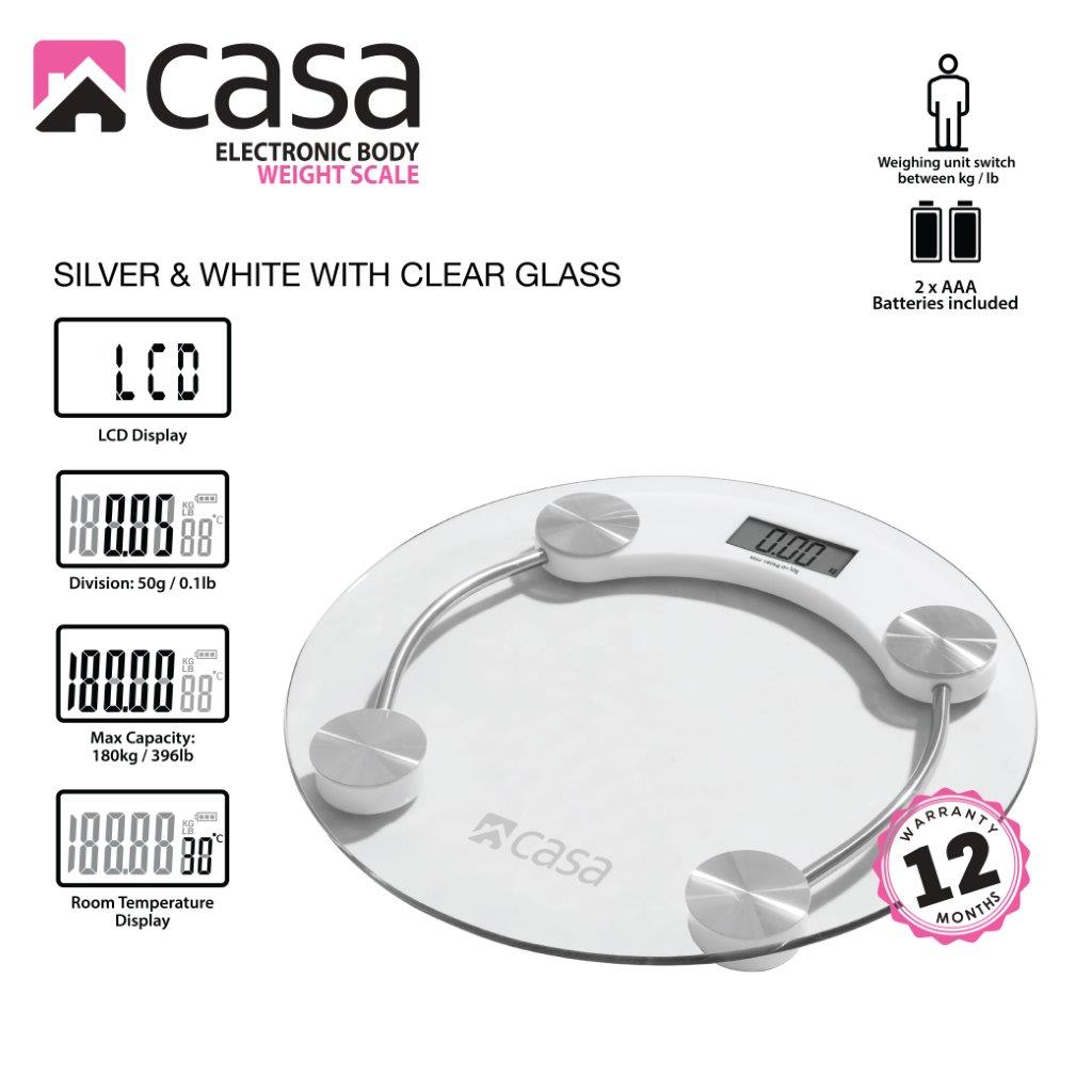 Electronic Bathroom Glass Scale Round