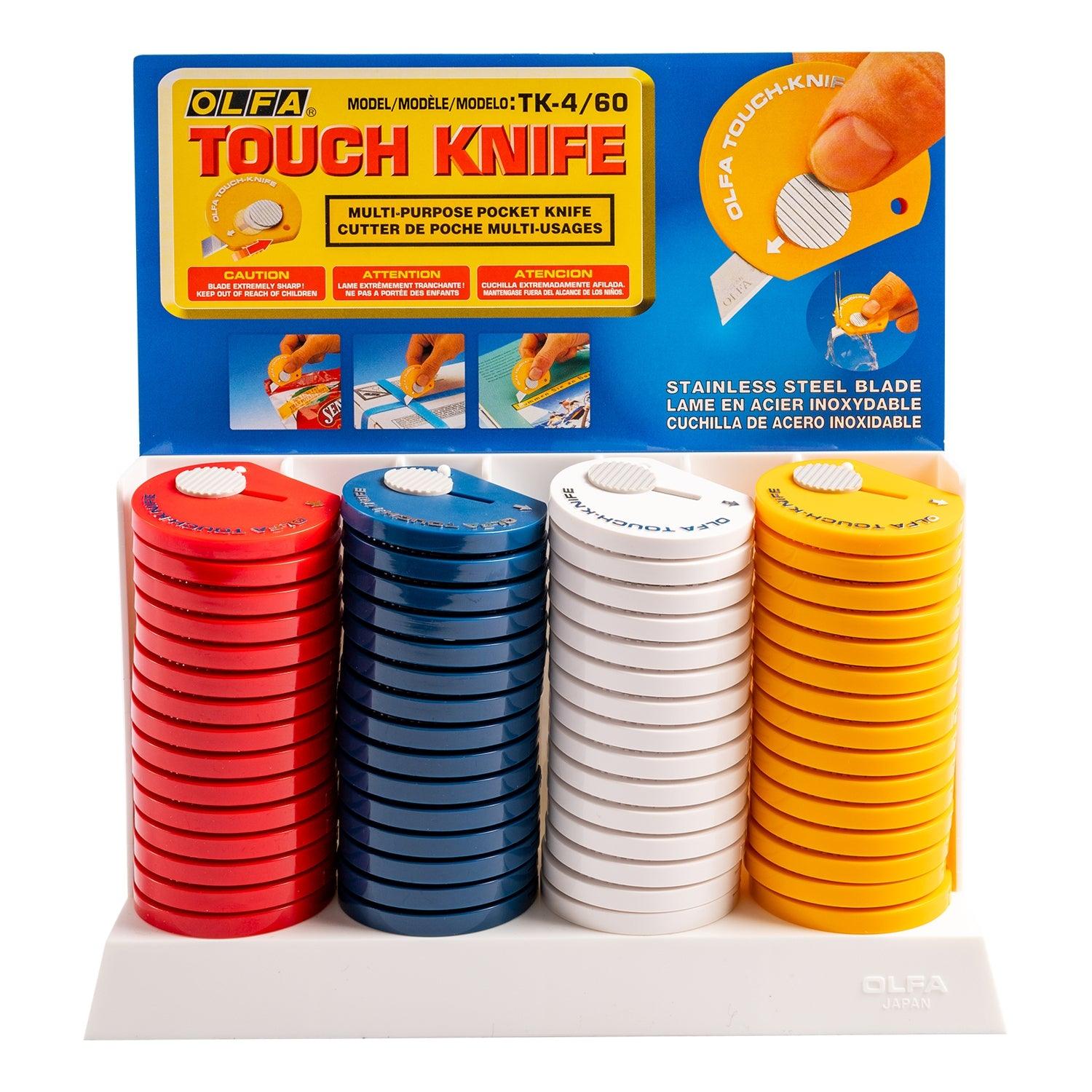 Olfa Touch Knife 60 Per Box 4 Colour Yellow,Red,White,Navy - Livestainable.co.za