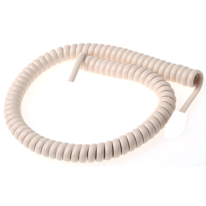 4 C Ivory Curly Telephone Cord Open End 1 M Curl1 M0 I