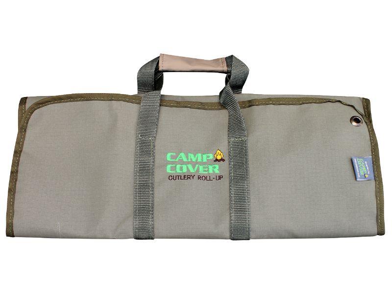 Camp Cover Cutlery Roll-Up 4- Set Ripstop Unknitted Khaki - Livestainable.co.za