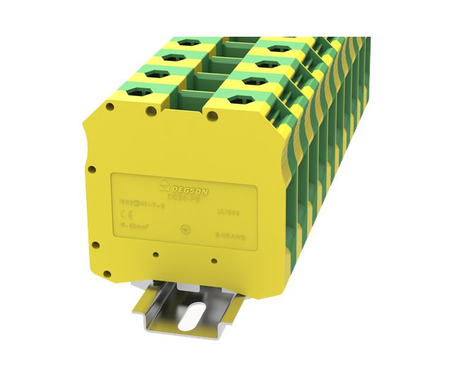 Earth Terminal Block D/R Yl/Gy 150 A 1000 V P=20mm Dc50 Pe 01 P 1 C 00 A(h)