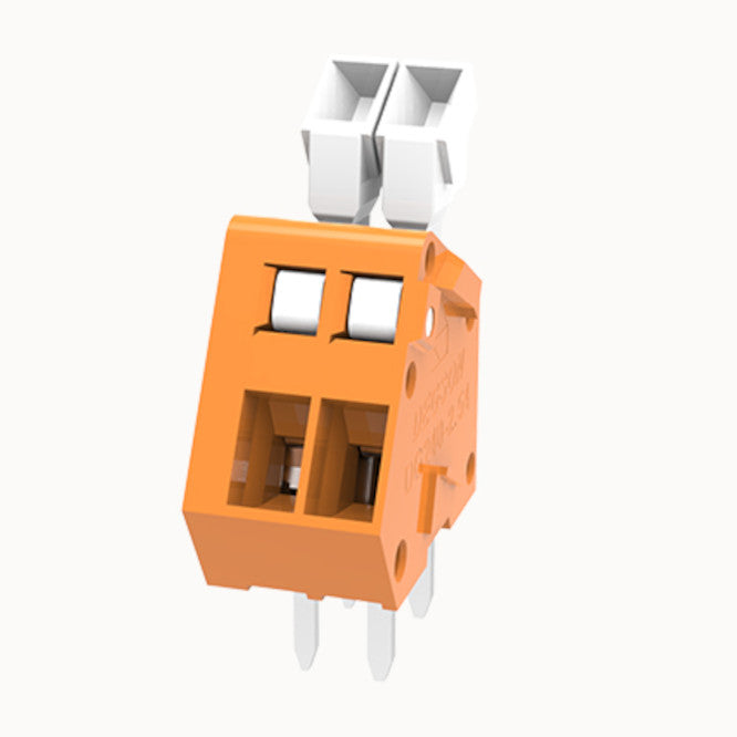 Spring Loaded Terminal Block 2 W P=2.54mm Orange Dg240 2.54 02 P 15 00 Z(h)