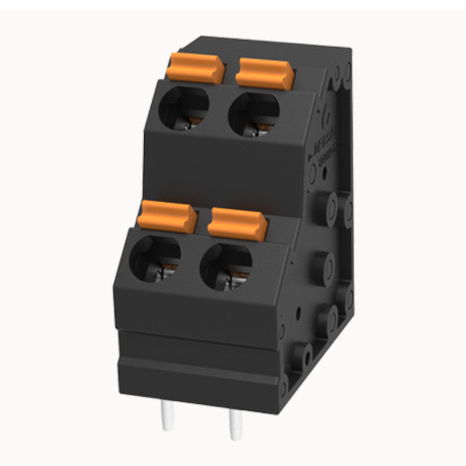 Pcb Spring Terminal Block 4 W 2 Row P=5mm Black Dg248 H2 5.0 04 P 13 00 Z(h)