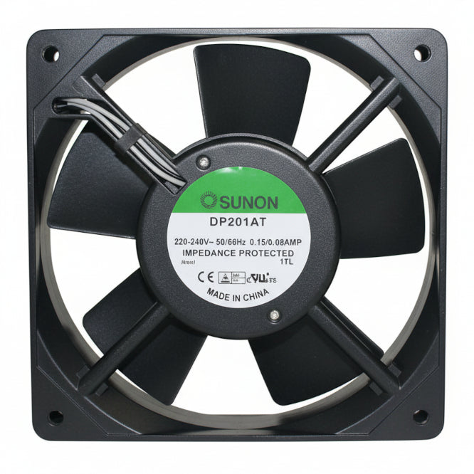 230 Vac Axial Cooling Fan 120sqx25mm Bal 66 Cfm Term Dp201 At 2122 Hbt.Gn