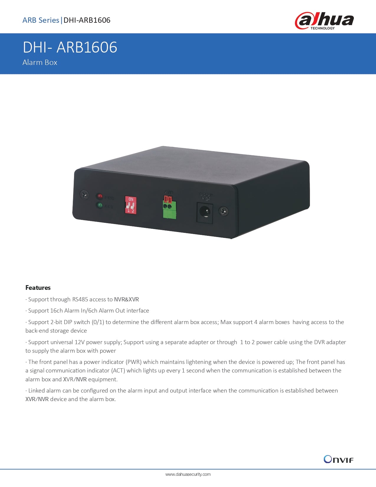 Dahua Alarm Box - XVR Only