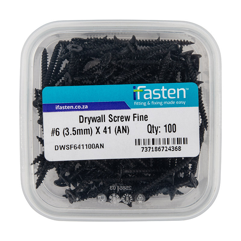Ifasten Drywall Screw Fine No6 3.5 Mmx41 Mm 100 Pt