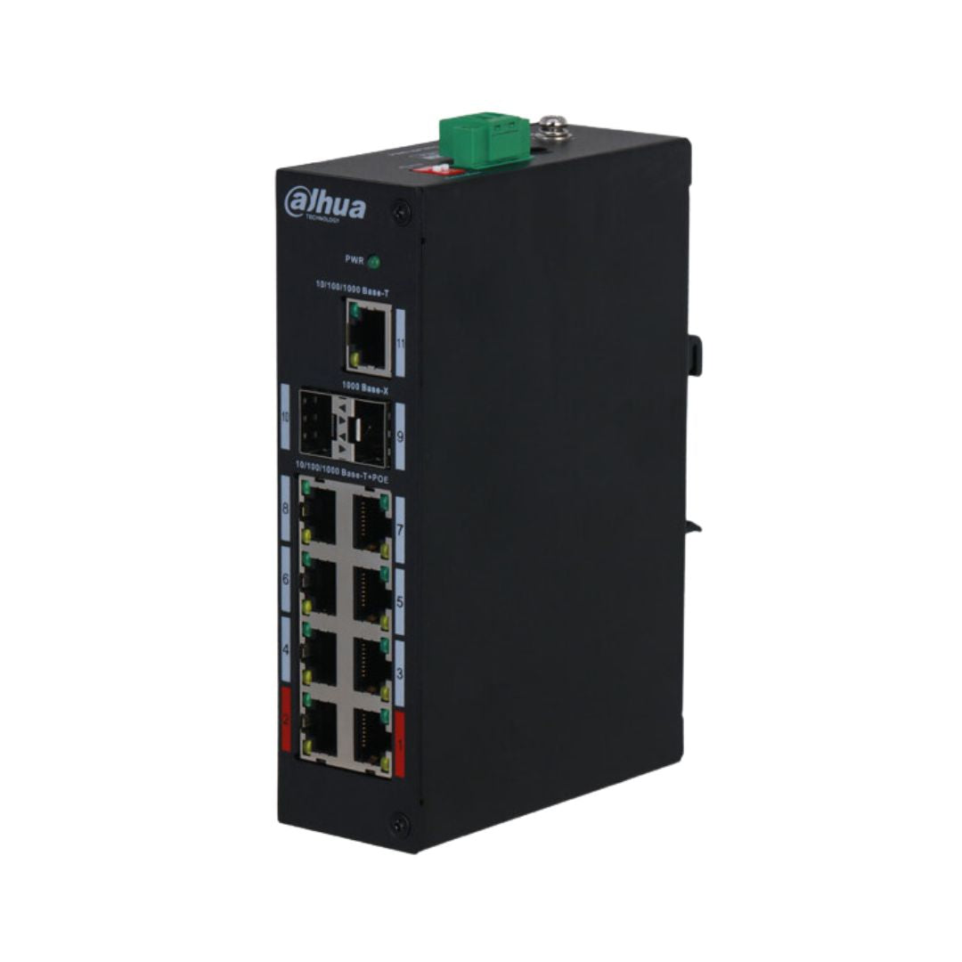 Dahua Gigabit Unmanaged Switch 8 Port; 8x POE Ports, 2X SFP