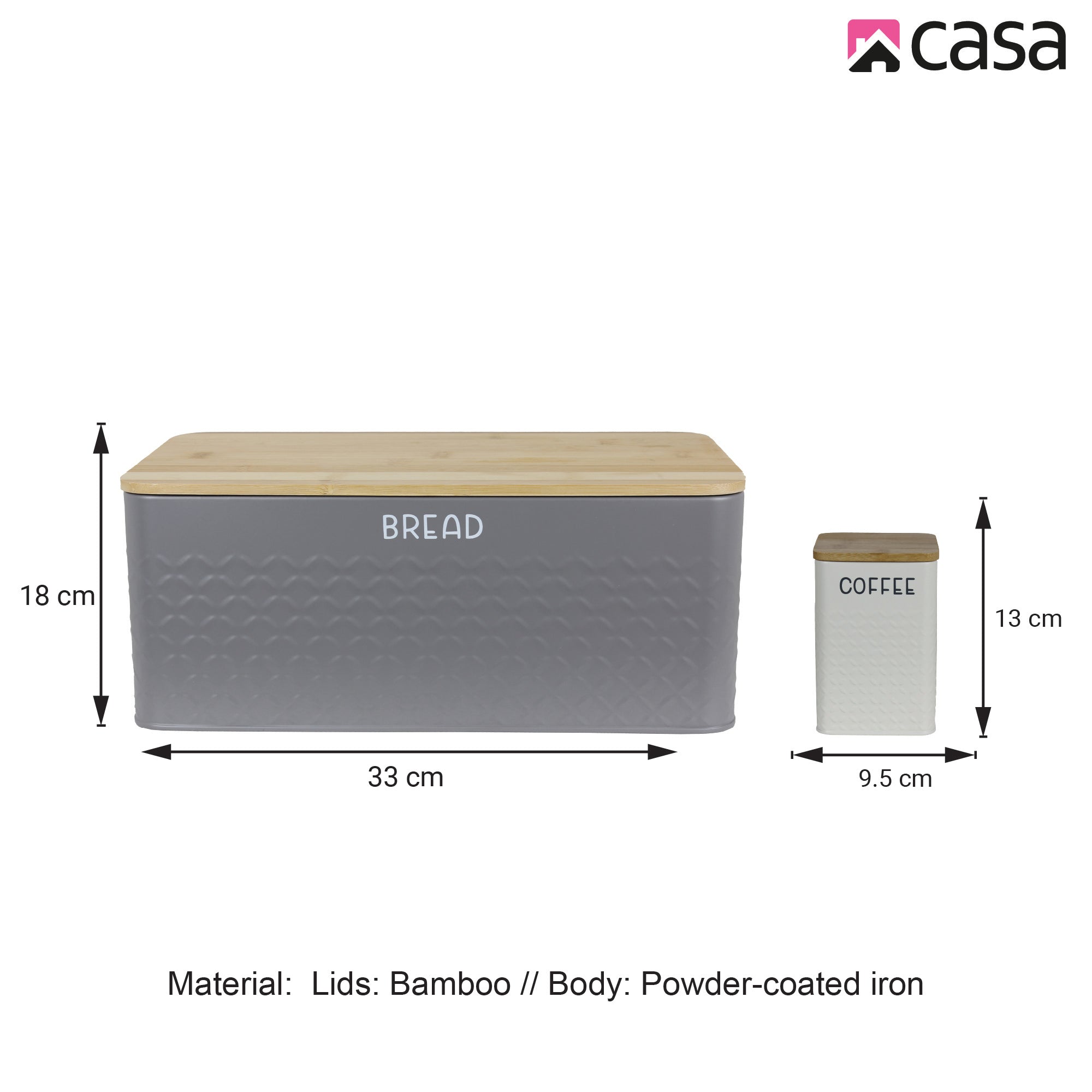 Bread Bin & 3 Pc Canister Set Monza