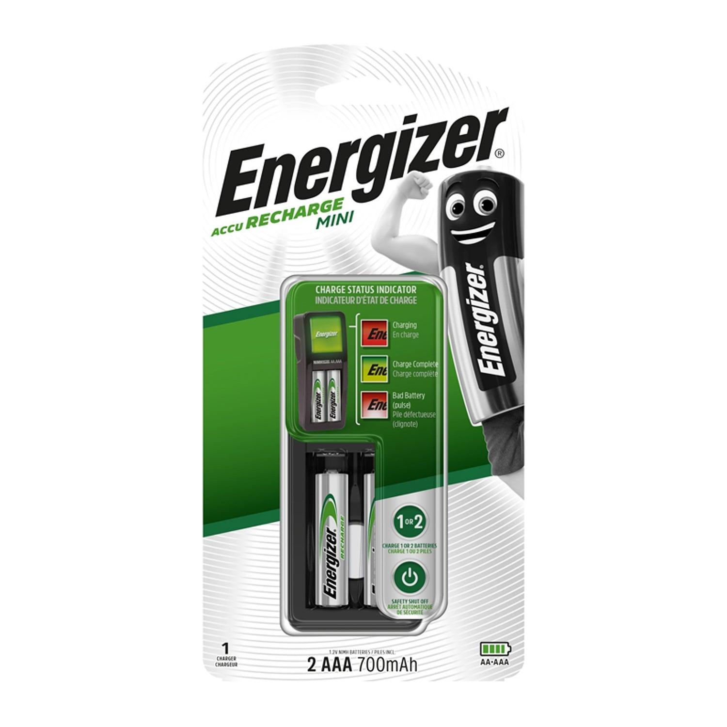 Energizer Mini Charger With Status Indicator (Aa & Aaa) +2 Aaa Batteri - Livestainable.co.za