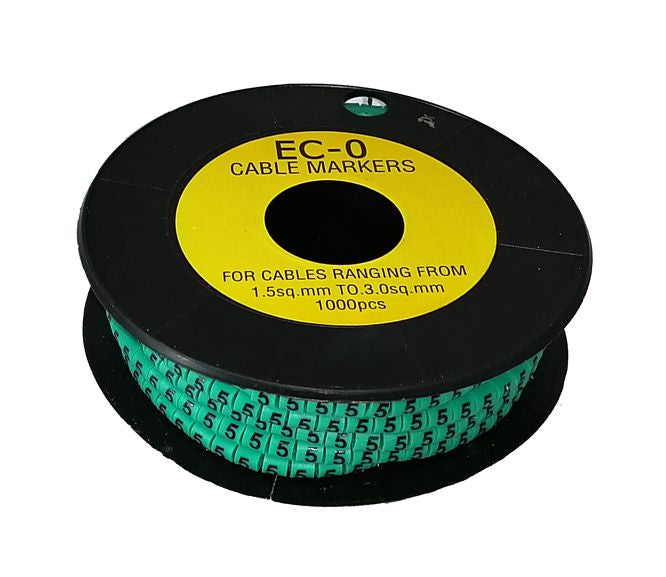 Cable Marker 5 Green Od 1.5 3mm2 Ec Type 190560(ec 0 5)