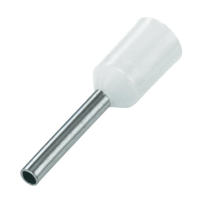 Boot Lace Ferrule White Csa=0.5mm2 Cl=8mm Pl=14 Evn0508(1)