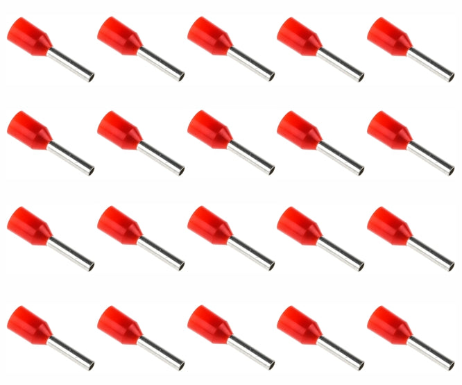 Boot Lace Terminal Red 1mm2 L=8mm 1 K/Bag Evn1008 Rd