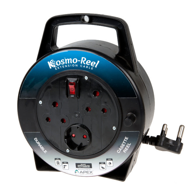 Multiplug Mains Extension Lead Cassette Reel 10m Exr 6 Apcr10 Bk10 Ers