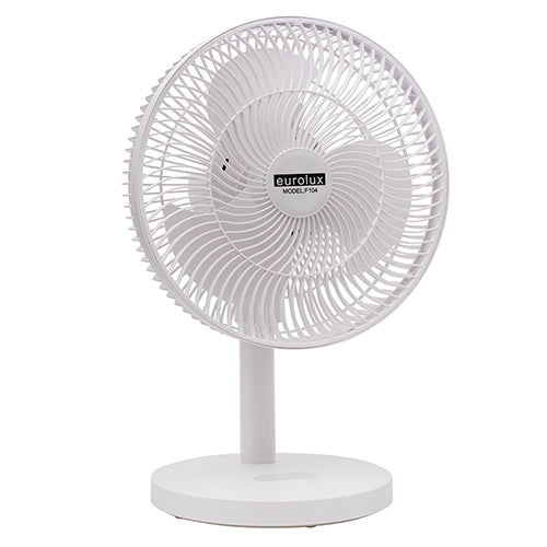Rechargeable Led Desk Fan 3 Speed & Emergency Light White 12"" - Livestainable.co.za