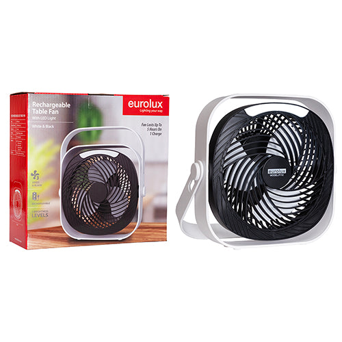 Rechargeable Portable Mini Fan With Led Emergency Light & Usb - Livestainable.co.za