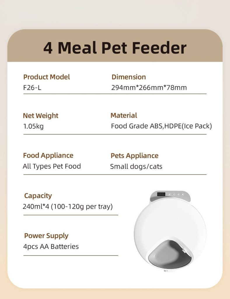 BNETA Pet Automatic Wet Food Battery Feeder F26
