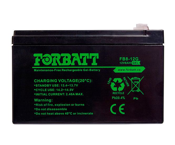 Battery Gel Sla / Vrla 12 V 8 Ah 151x65x94 Fb8 12 G