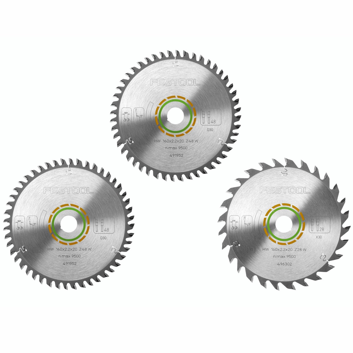 Festool Saw Blade Set Ksb Sort 3 W 160 X2.2