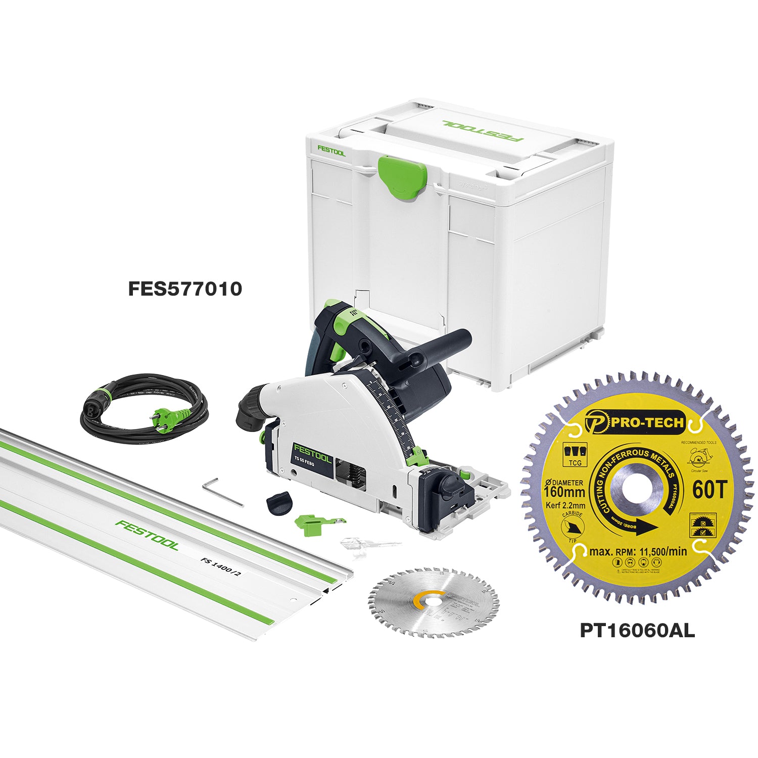 Ts55 + Pt16060 Al Alum Saw Blade 160 X2.2 X20 X60 T - Livestainable.co.za