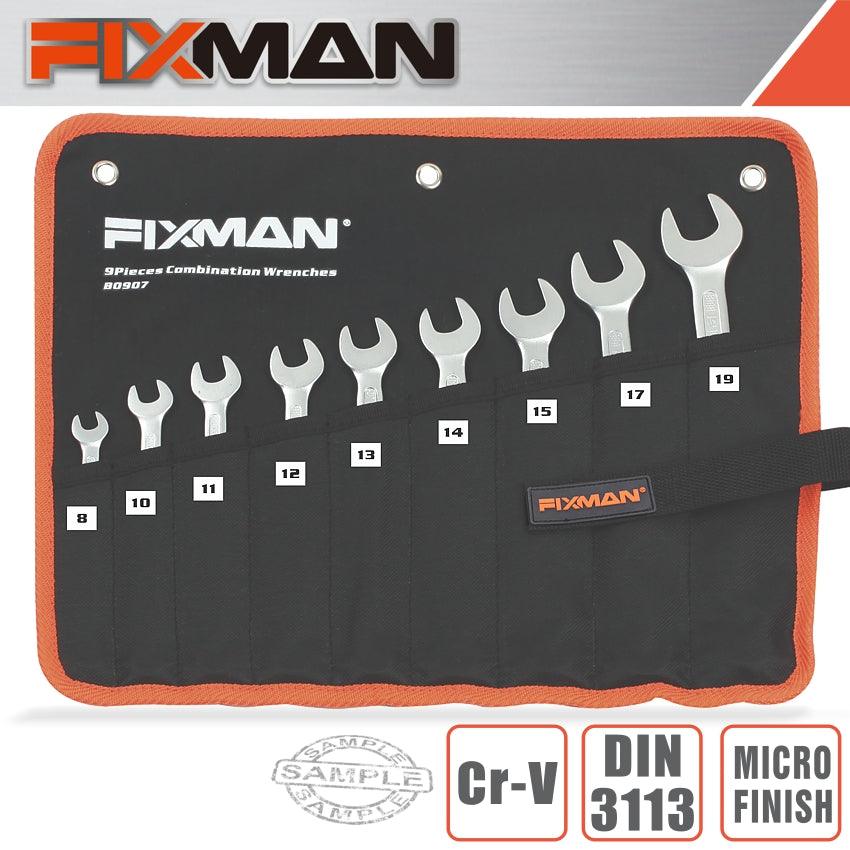 Fixman 9 Pcs Combination Spanner Set 8 10 11 12 13 14 15 17 19 - Livestainable.co.za