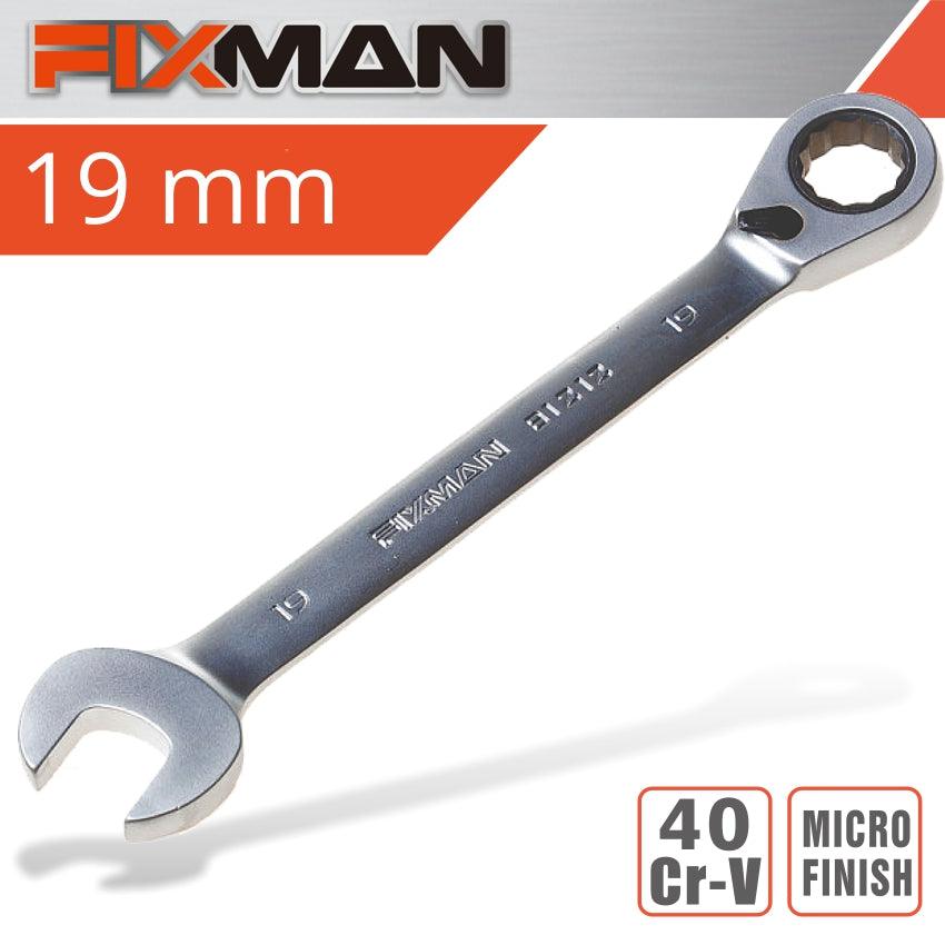 Fixman Reversible Combination Ratcheting Wrench 19 Mm - Livestainable.co.za
