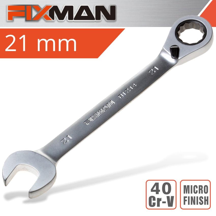 Fixman Reversible Combination Ratcheting Wrench 21 Mm - Livestainable.co.za