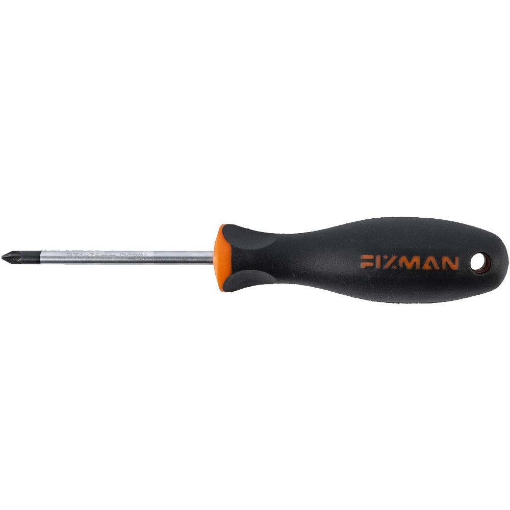 Fixman S/Driver Pozi Pz1 5 X75 Mm Crv With Ergonomic Handle - Livestainable.co.za