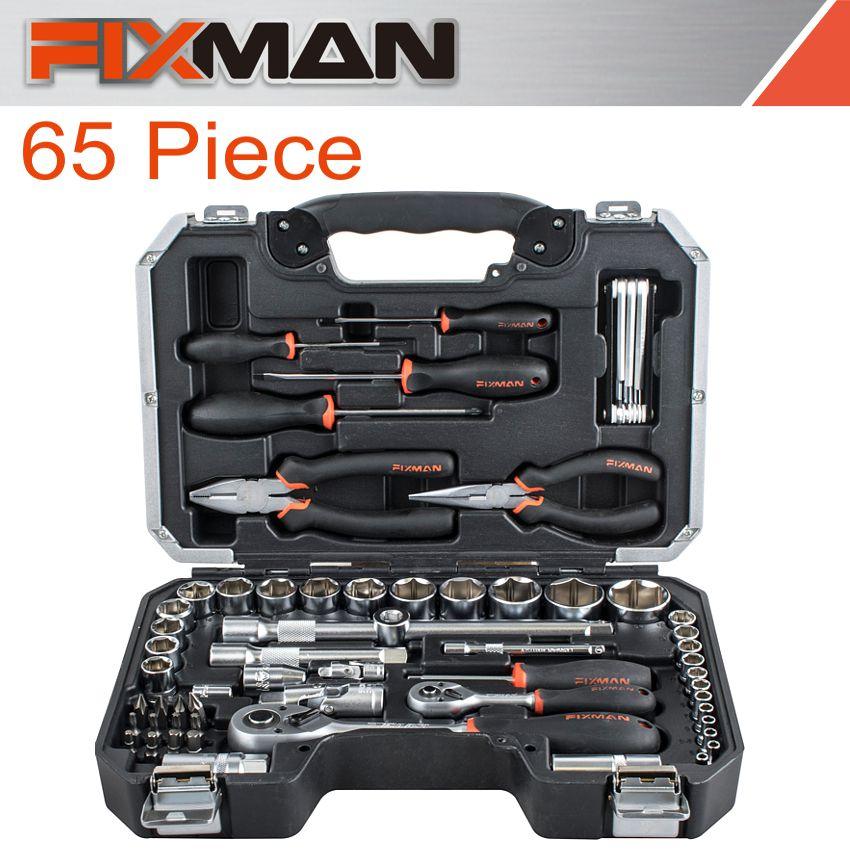 Fixman 65 Piece 1/4' & 1/2' Drive Socket Tool Set - Livestainable.co.za