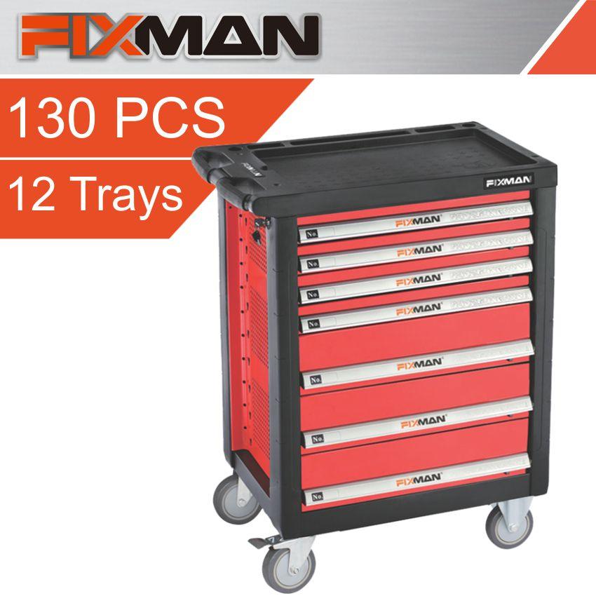Fixman 7 Drawer Ind. Roller Cabinet On Castors With 130 Pc Of Stock - Livestainable.co.za