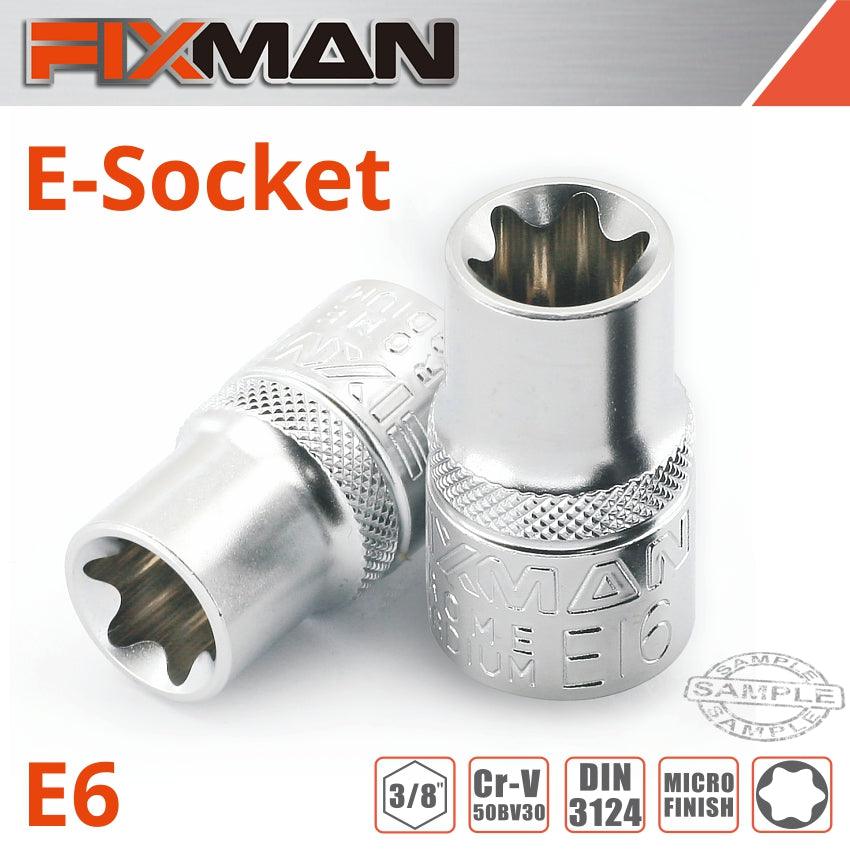 Fixman 3/8' Drive E Socket 6 Point E6 - Livestainable.co.za