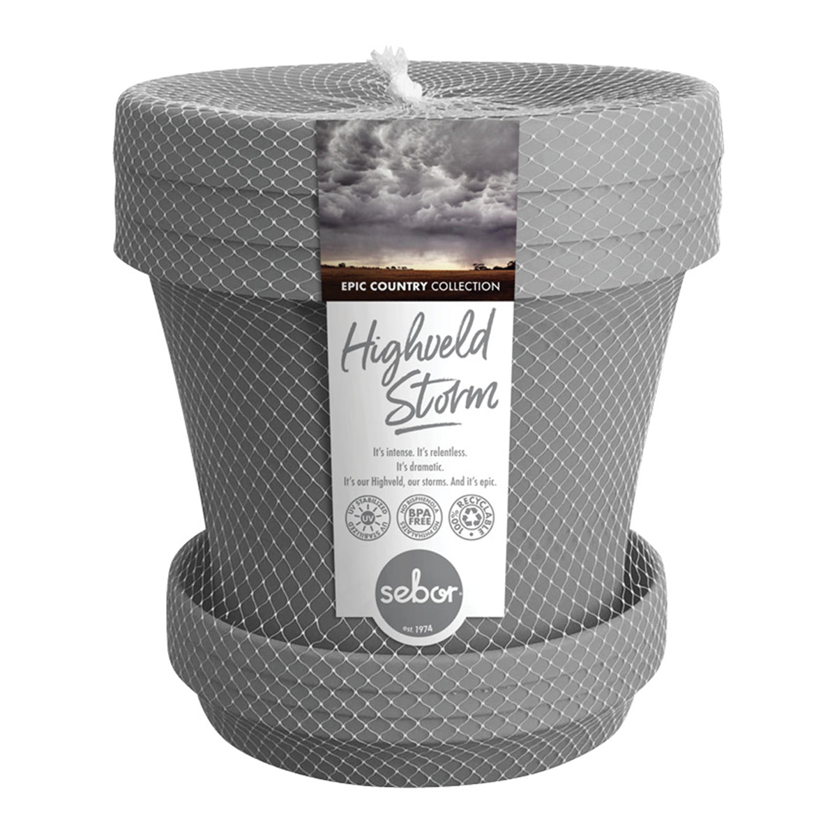 Sebor Suppot & Saucer Set 15 Cm Highveld Storm 3 Pck