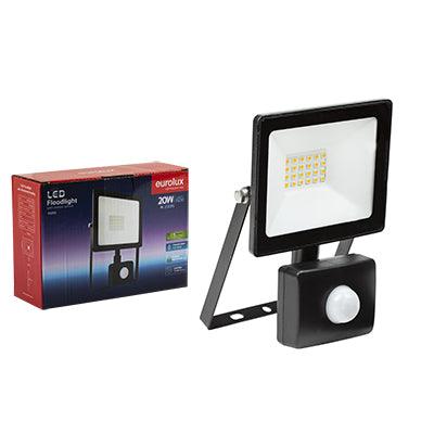 Led 20w Floodlight & Sensor Black 4000 K - Livestainable.co.za