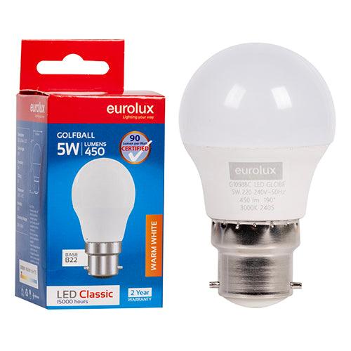 Golfball Classic 5w Led B22 3000 K N - Livestainable.co.za